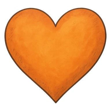 ghibli style orange heart sticker