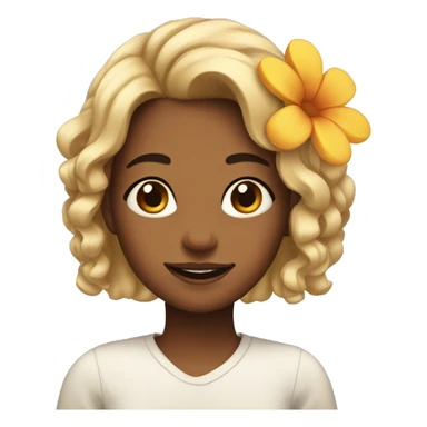 teen girl with a flower in her hair sticker