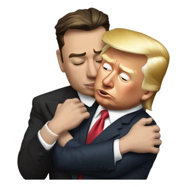 Donald Trump nuzzling the back of Elon musk’s neck sticker