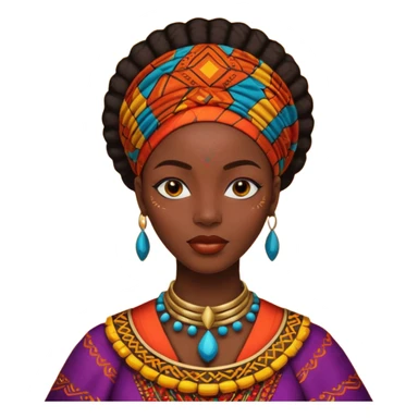 dreadlocks black african woman with traditional african clothes sticker