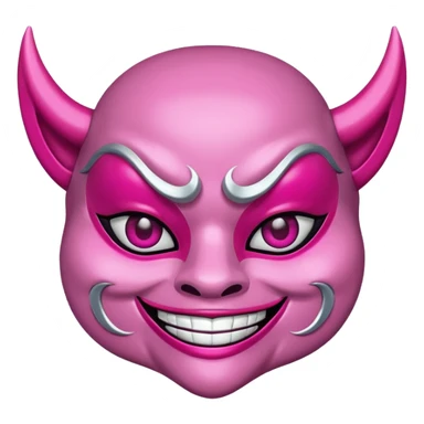 A pink girly oni mask sticker