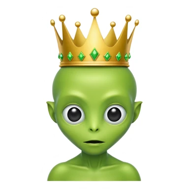 green alien with crown sticker