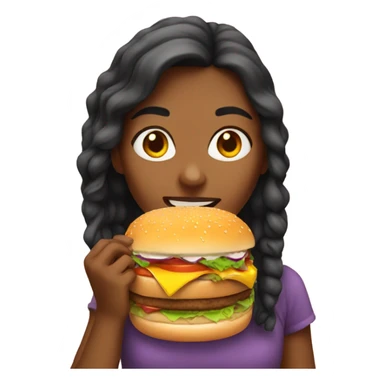 Girl eating burger sticker