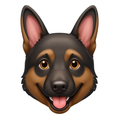 cartoon style dark German Shepherd dog with longer tongue hanging out  sticker