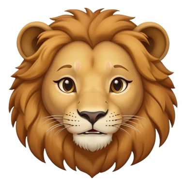 friendly anthropomorphised female lion head and shoulders sticker