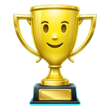   neon yellow icon of a trophy sticker