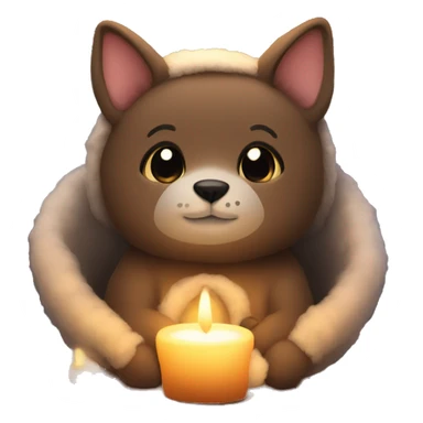 cozy animals by candlelight sticker