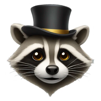 Raccoon with a top hat  sticker