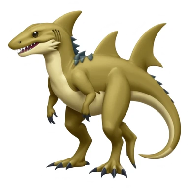 Muddy Swampy Glossy Oily Smooth Sergal-Wickerbeast-Protogen-Primagen-Shark-fusion-animal-Fakemon-hybrid-creature, full body   sticker