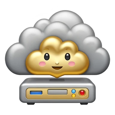 premium web hosting, golden cloud with server sticker