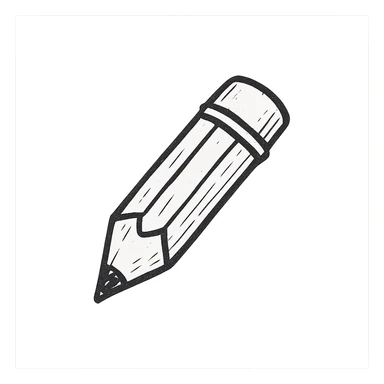 hand drawn outlined icon of a pencil, no fill sticker