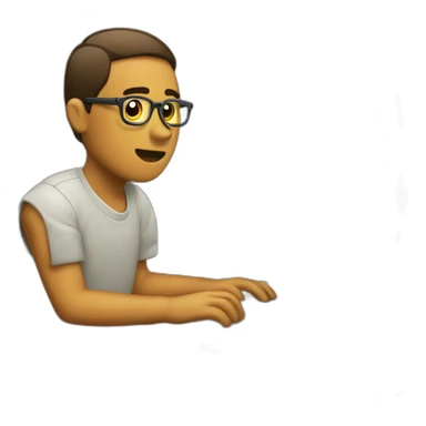 chico usando computadora sticker