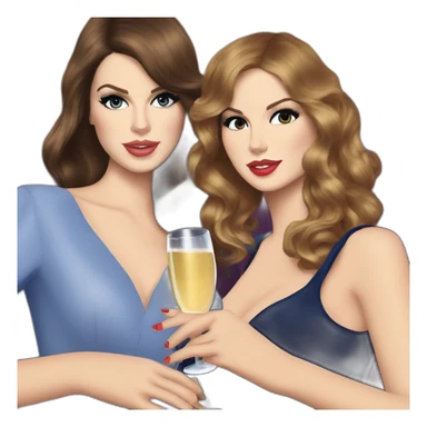 Lana del Rey & Taylor Swift drinking champagne sticker