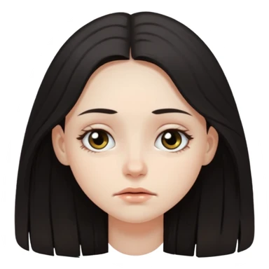 Girl with long dark hair and dark circles under eyes tired  sticker