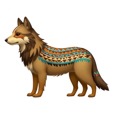 Shamanic Tribal Colorful Patterned Marked Wild Feral Natural Realistic Canine (full body) sticker