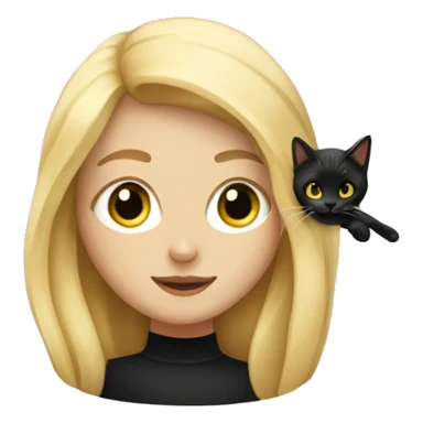 Blonde girl with black cat sticker