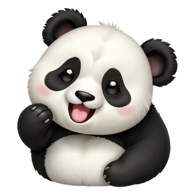 Cinematic Cute Yawning Panda Portrait Emoji, Head tilted slightly with a dramatic, wide-open yawn, showcasing a soft, plush black and white Fur with droopy ears, round eyes barely open in drowsy contentment, Simplified yet irresistibly adorable features, highly detailed, glowing with a soft, cozy glow, high shine, relaxed yet expressive, stylized with a touch of gentle whimsy, bright and endearing, soft glowing outline, capturing the essence of a sleepy yet affectionate panda, so drowsy it feels like it could stretch right out of the screen and curl up for a nap! sticker
