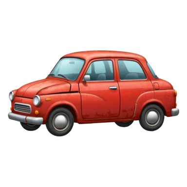 a red crappy car sticker