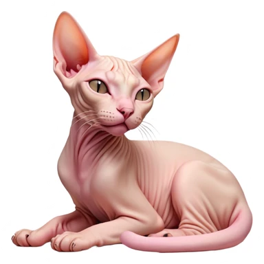 Cinematic Cute Yawning Sphynx Cat Portrait Emoji, Head tilted slightly with a dramatic, wide-open yawn, delicate, hairless skin in soft peach and pink tones, long, elegant limbs stretching lazily, piercing almond-shaped eyes that are barely open, Simplified yet irresistibly adorable features, highly detailed, glowing with a soft, cozy glow, high shine, relaxed yet expressive, stylized with a touch of whimsy, bright and endearing, soft glowing outline, capturing the essence of a sleepy yet affectionate kitty, so drowsy it feels like it could stretch right out of the screen and curl up for a nap! sticker