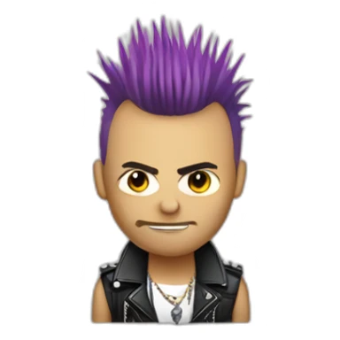 punk rock star with mohawk hair style sticker