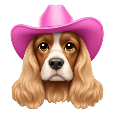 Cocker spaniel with pink cowboy hat on  sticker