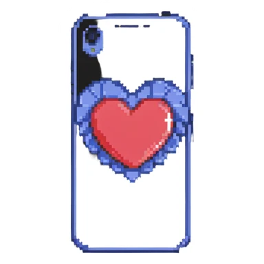 smartphone with a big heart sticker