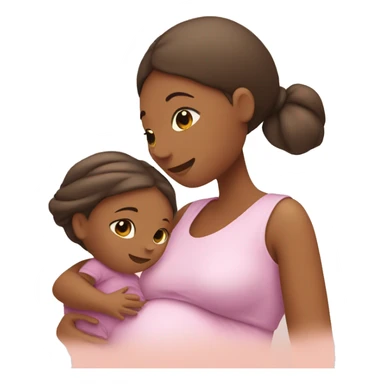 Pregnant woman with baby girl  sticker