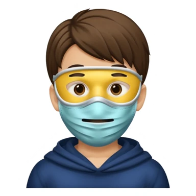 a boy wearing mask sticker