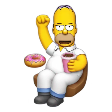 homer simpson en train de manger un donut sticker