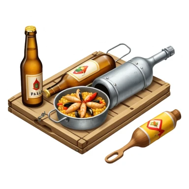 mouse trap with a beer and a paella sticker