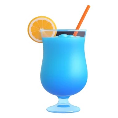 blue curaçao tropical cocktail in a hurricane glass sticker