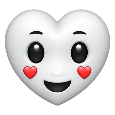Um emoji de coração preto e branco  sticker