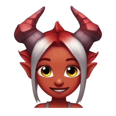 Meru the red skin succubus with horns and wings sticker