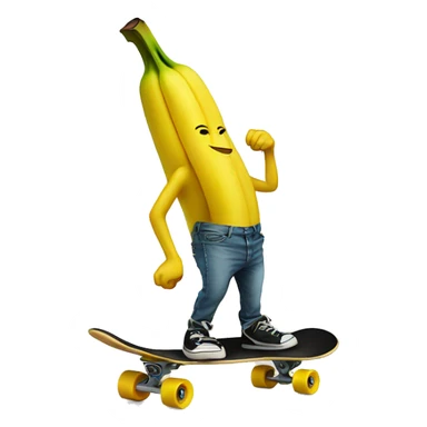 Banana on a skateboard  sticker