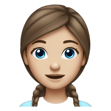 skin care girl with brown hair and blue eyes sticker