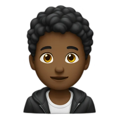 Un niño negro suquetanto una letra A sticker