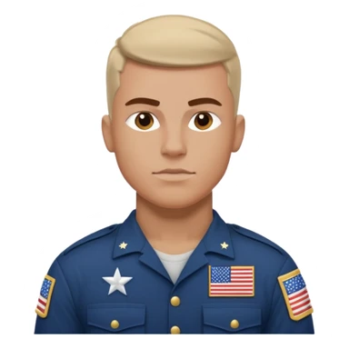 generate white powerful american soldier with small usa flag on shoulder sticker