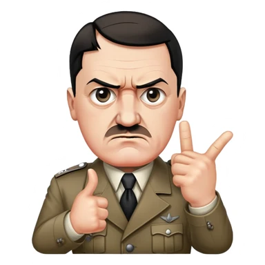 angry adolf hitler, thumbs down sticker