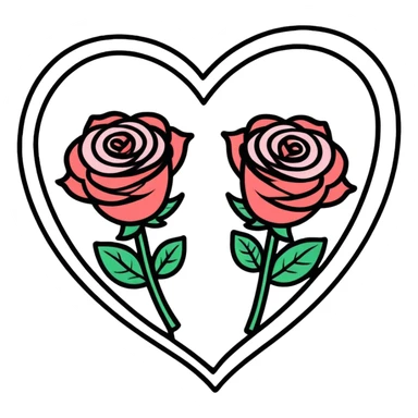 Heart of roses sticker
