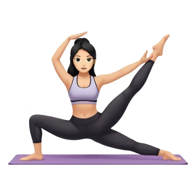 woman with bra, tanned long black hair, pilates, and splits . sticker