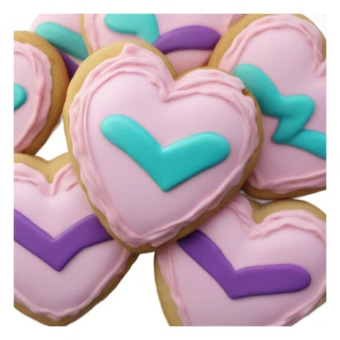 Cookie heart with teal purple awareness ribbon sticker