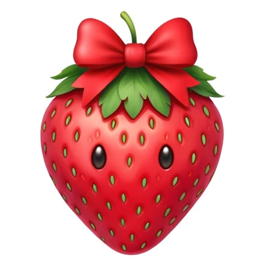 strawberry with a bow sticker