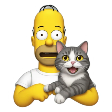 Homer Simpson with cat sticker