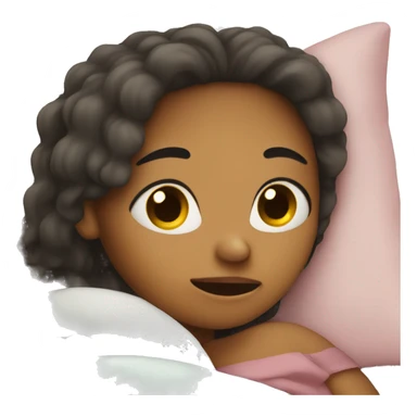 Girl sick in bed sticker