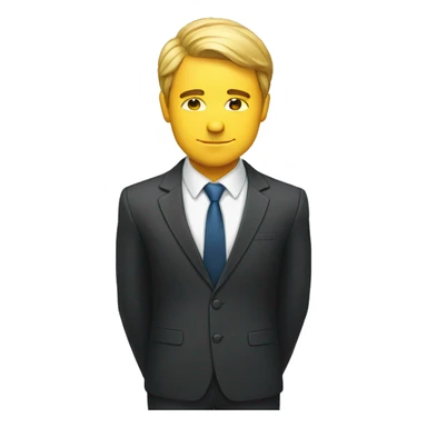 a man in a suit bowing forward sticker