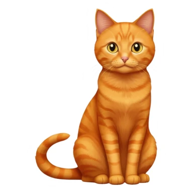 full body solid orange domestic shorthair slim cat with yellow/orange eyes sitting sticker