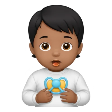a black hair baby with pacifier sticker