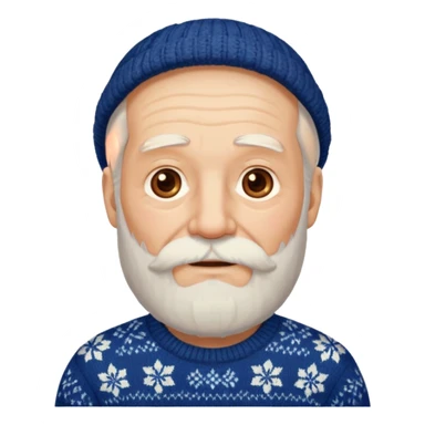 long bearded elderly man sweater sticker