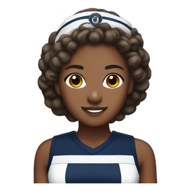 a brown skin cheerleader wearing navy blue and white uniform  sticker
