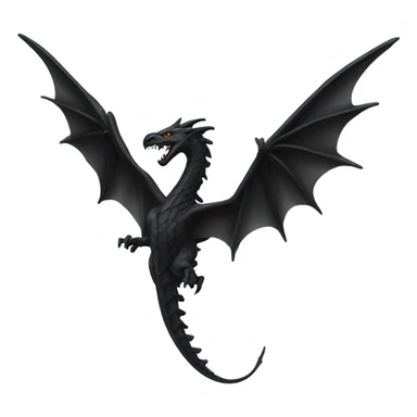 top down view of black wyvern flying resembling the shape of ukrainian tryzub trident sticker